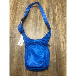 Lug Pivot Crossbody Bag Azure Blue Lightweight Nylon Adjustable Strap NWT